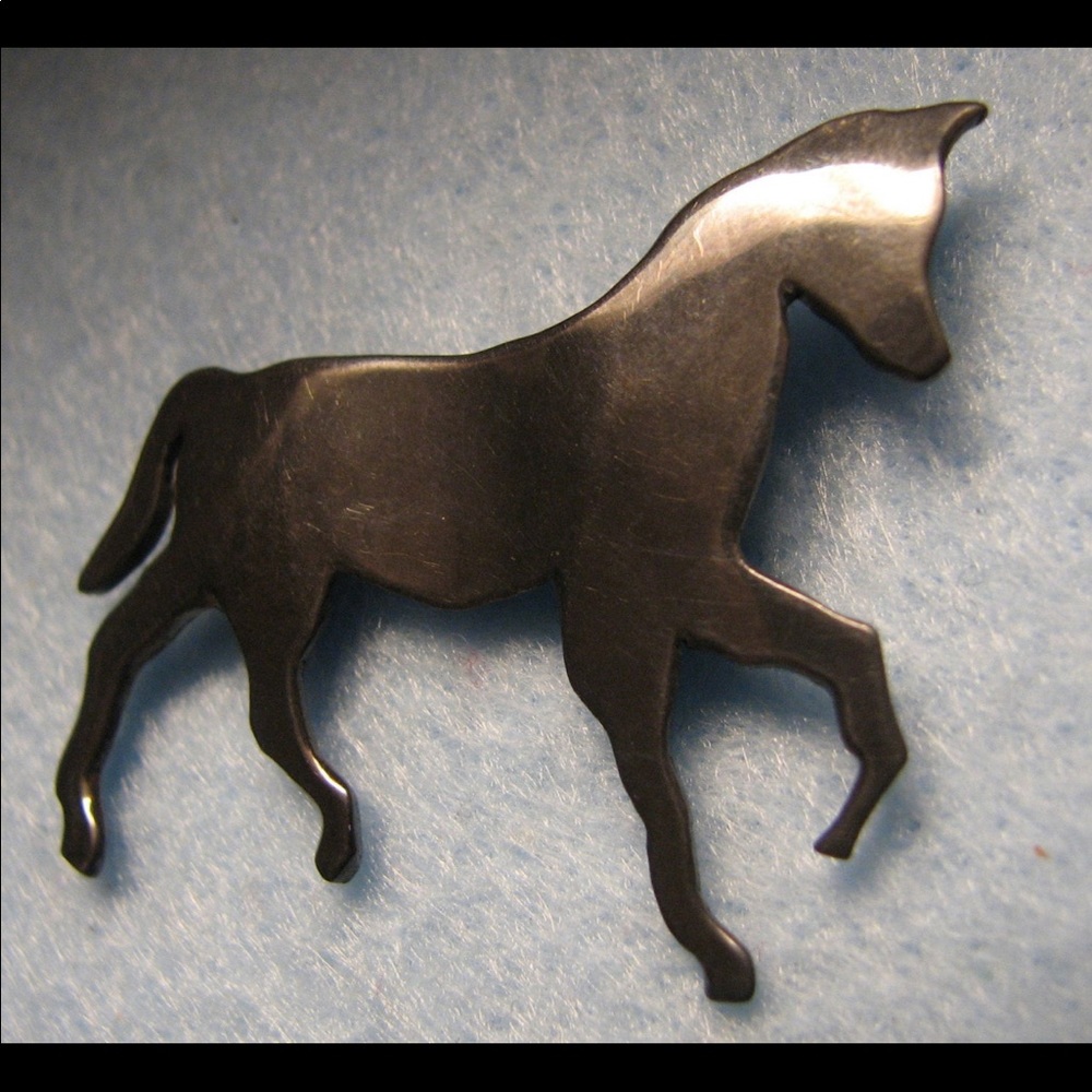 Vintage sterling English prancing horse pin